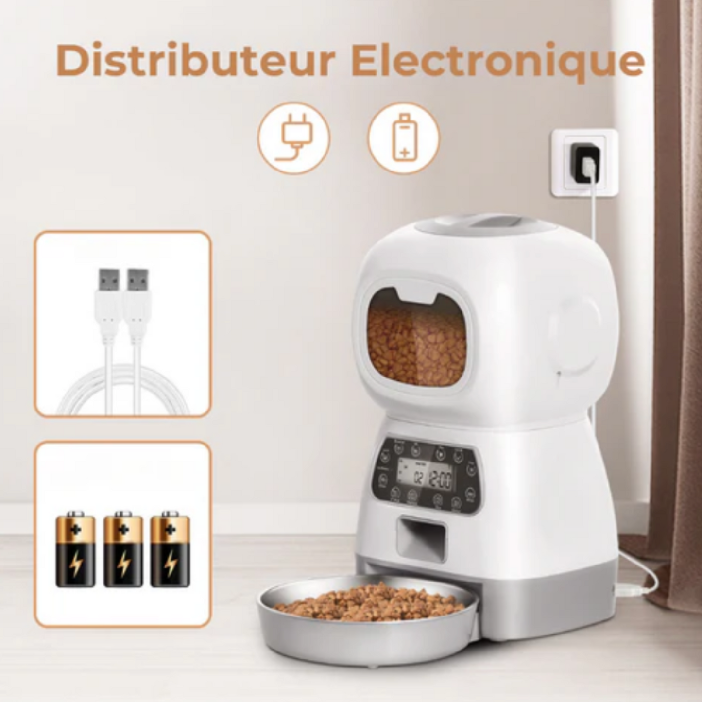 Distributeur de croquettes pour chat
